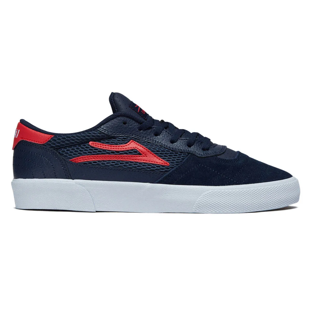 High Rebound Midsole Foam Seamless Fit Outdoor Explorers Lakai Cambridge Shoes - Navy/Red Suede