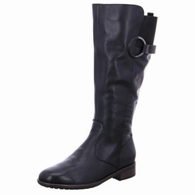 Neutral Colors platform Ara Latrisha Black Leather Boot (Women's)