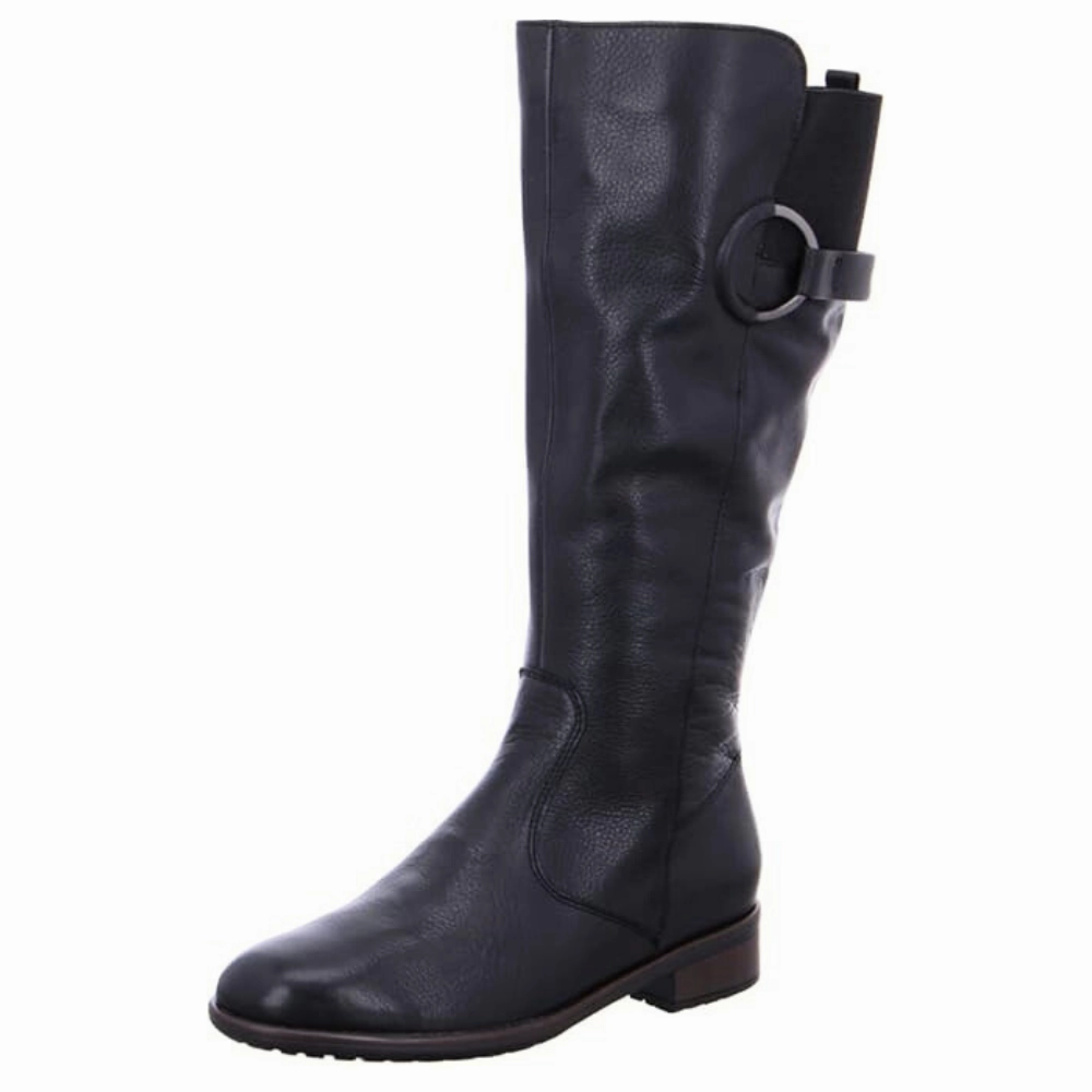 Neutral Colors platform Ara Latrisha Black Leather Boot (Women's)