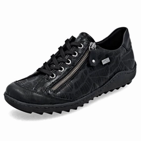Flexibility Remonte Liv 02 Black Leather Sneaker (Women's)