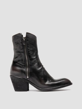 SYDNE 018 - Black Leather Zipped Boots Chukka Silhouette Effortless Look
