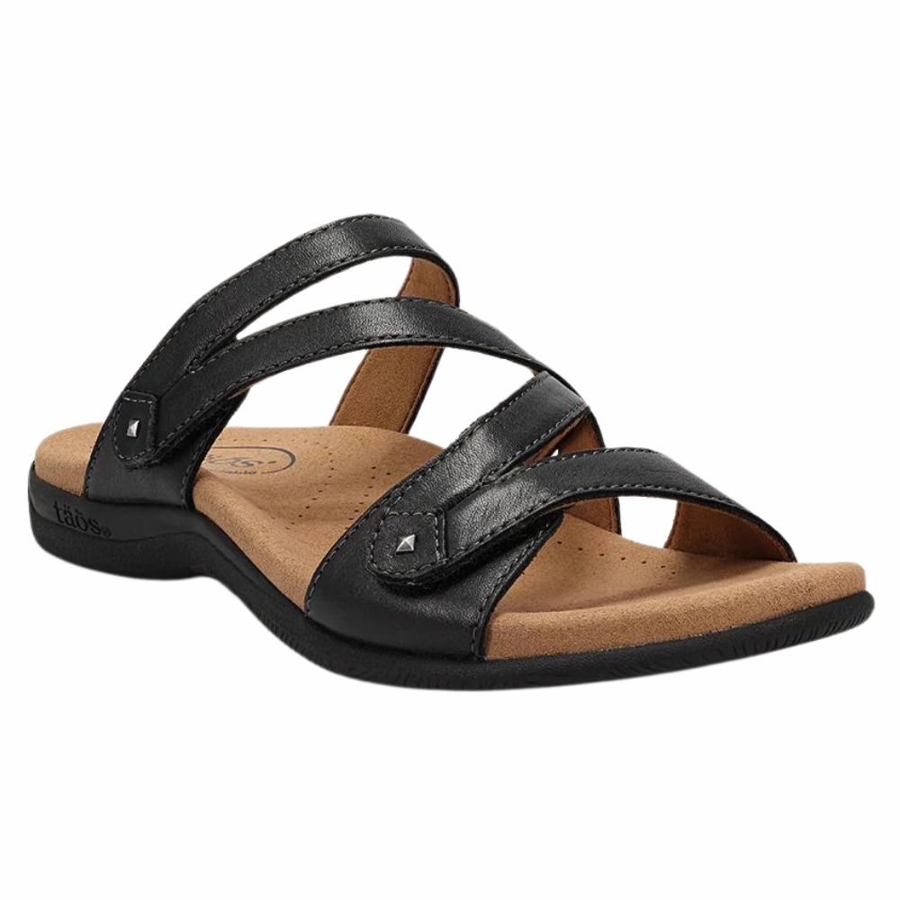 Taos Double U Black Sandal (Women's) Trendy Vacation Sandals