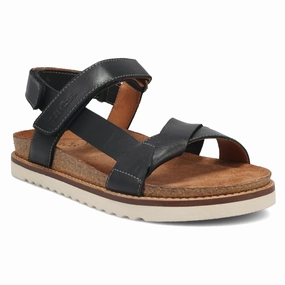 Versatile Looks Taos Sideways Black Leather Sandal (Women's)
