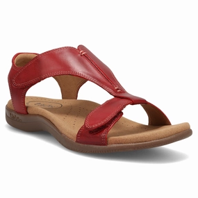 Taos The Show Red Leather Sandal (Women's) Cushioned Comfort Work Break