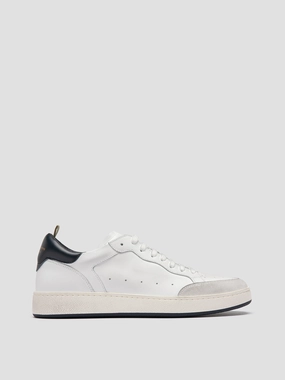 daily - use Rubberized Traction THE ANSWER 007 - White Leather and Suede Sneakers