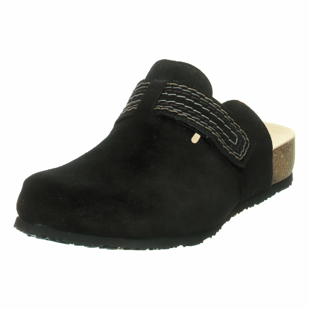 Tree Step Think! Julia Black Leather Clog (Women's)