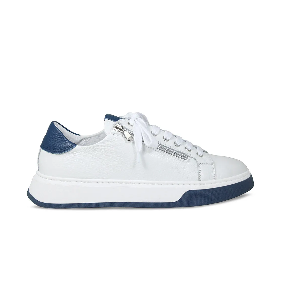 Shine Tone MEN'S Statement: White Leather & Navy