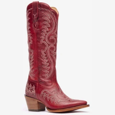 Wool blend Padded Interior Rainy Day Commuter Durango Women's Crush Tall Western Boot - Red