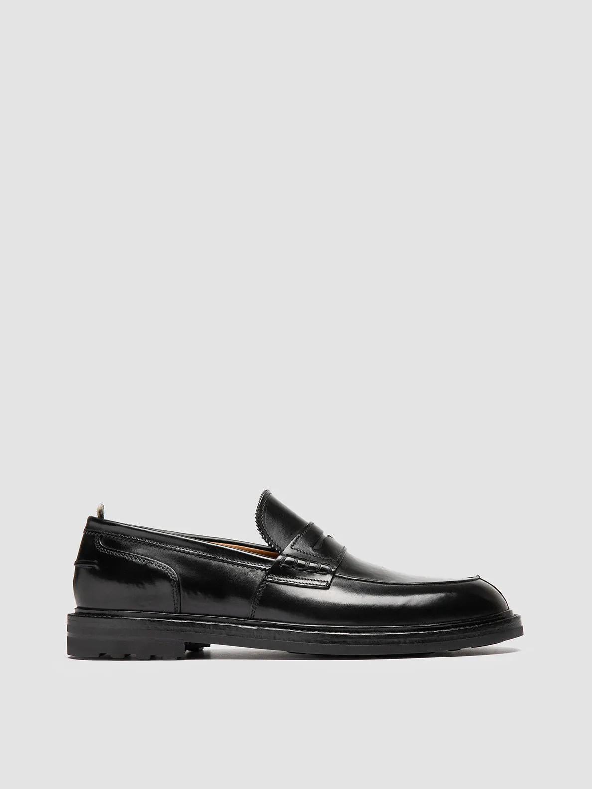SAX FLEXI 001 - Black Leather Penny Loafers Old Bridge