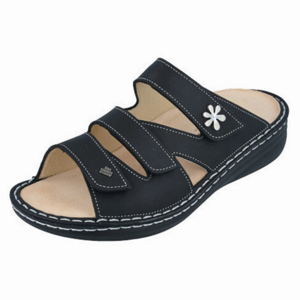 Comfort Walk Market Walk Finn Comfort Grenada Black Sirio Nubuck Sandal (Women's)