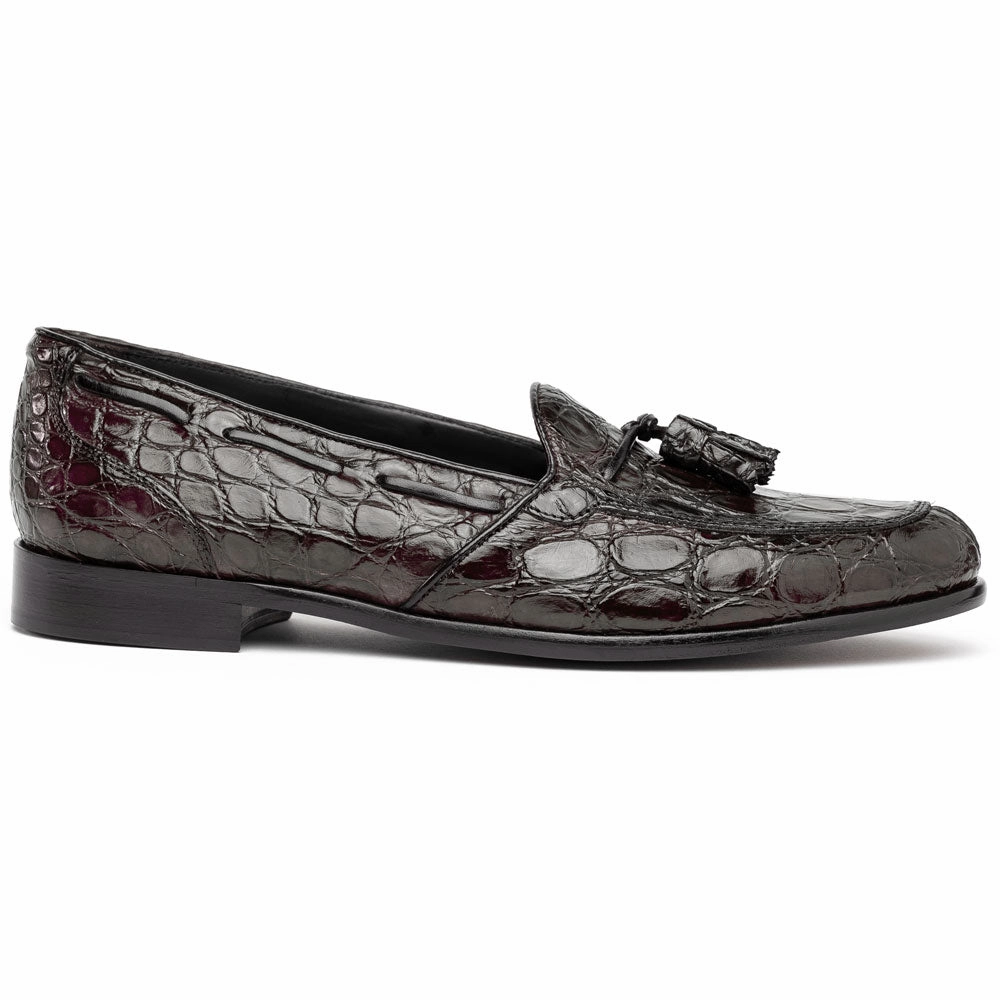 11-582-NIC FRANCO Crocodile Tassel Loafer, Nicotine Quiet Confidence Party Ready