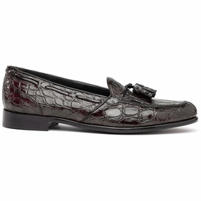 11-582-NIC FRANCO Crocodile Tassel Loafer, Nicotine Quiet Confidence Party Ready