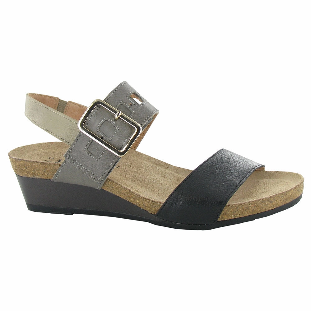 Casual Flats Lightweight EVA Naot Dynasty Wedge Black/Grey/Beige Sandal (Women's)