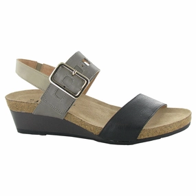 Casual Flats Lightweight EVA Naot Dynasty Wedge Black/Grey/Beige Sandal (Women's)