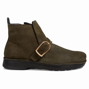 Canvas Construction Naot Kolmer Olive Suede Ankle Boot (Women's)