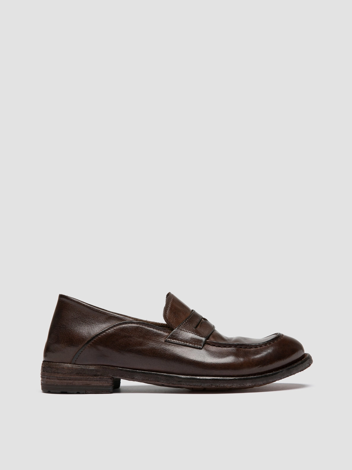 Minimal Design Scandi Clean LEXIKON 140 - Brown Leather Penny Loafers
