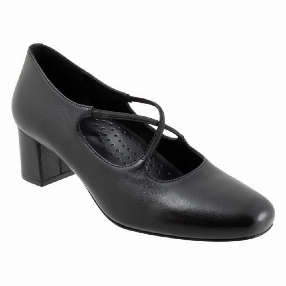 Trotters Demi Black Calf Dress Shoe (Women's) Comfy Dress Shoes