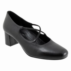 Trotters Demi Black Calf Dress Shoe (Women's) Comfy Dress Shoes