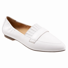Practical Casual Fit Dawn Move Trotters Emotion White Leather Slip-On (Women's)