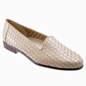 Trotters Liz Bone Woven Leather (Women's) Comfortable Slip-on Fit