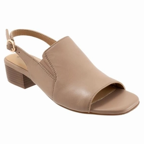 Footwear for Summer Trotters Nila Taupe Leather Sandal (Women's)