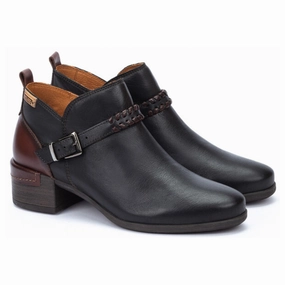 Pikolinos Malaga Black Leather Boot (Women's) Calm Finish Simple Match