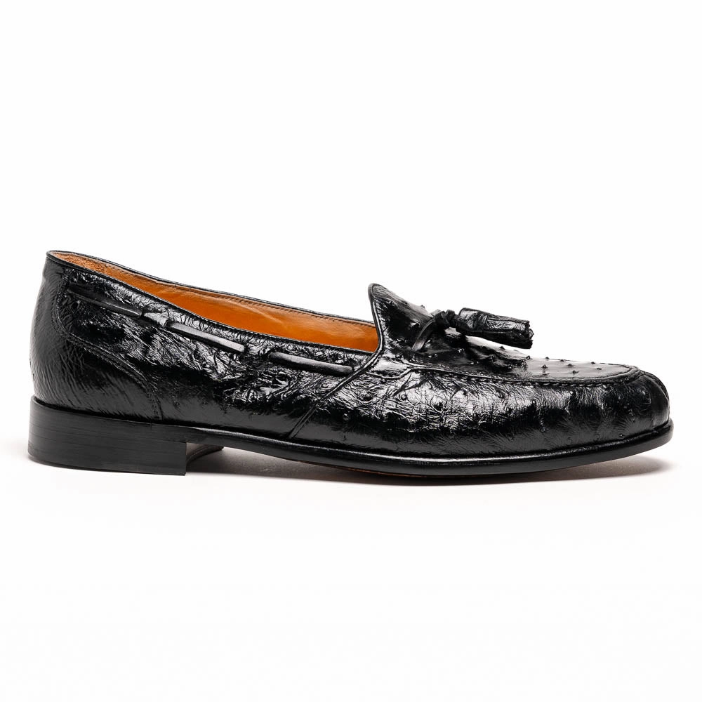 13-581-BLK FRANCO Ostrich Tassel Loafer, Black Formal Days