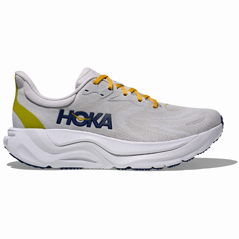 Hoka Arahi 8 Stardust/Cosmic Grey Running Shoe (Men's) Adaptive Fit hook and loop closure