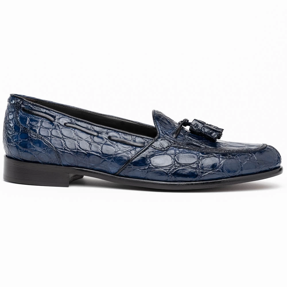 11-582-NVY FRANCO Crocodile Tassel Loafer, Navy Guard Steps