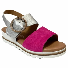 Low Heel Valeria's Kellyjo Plata Silver Soft Leather Sandal (Women's)