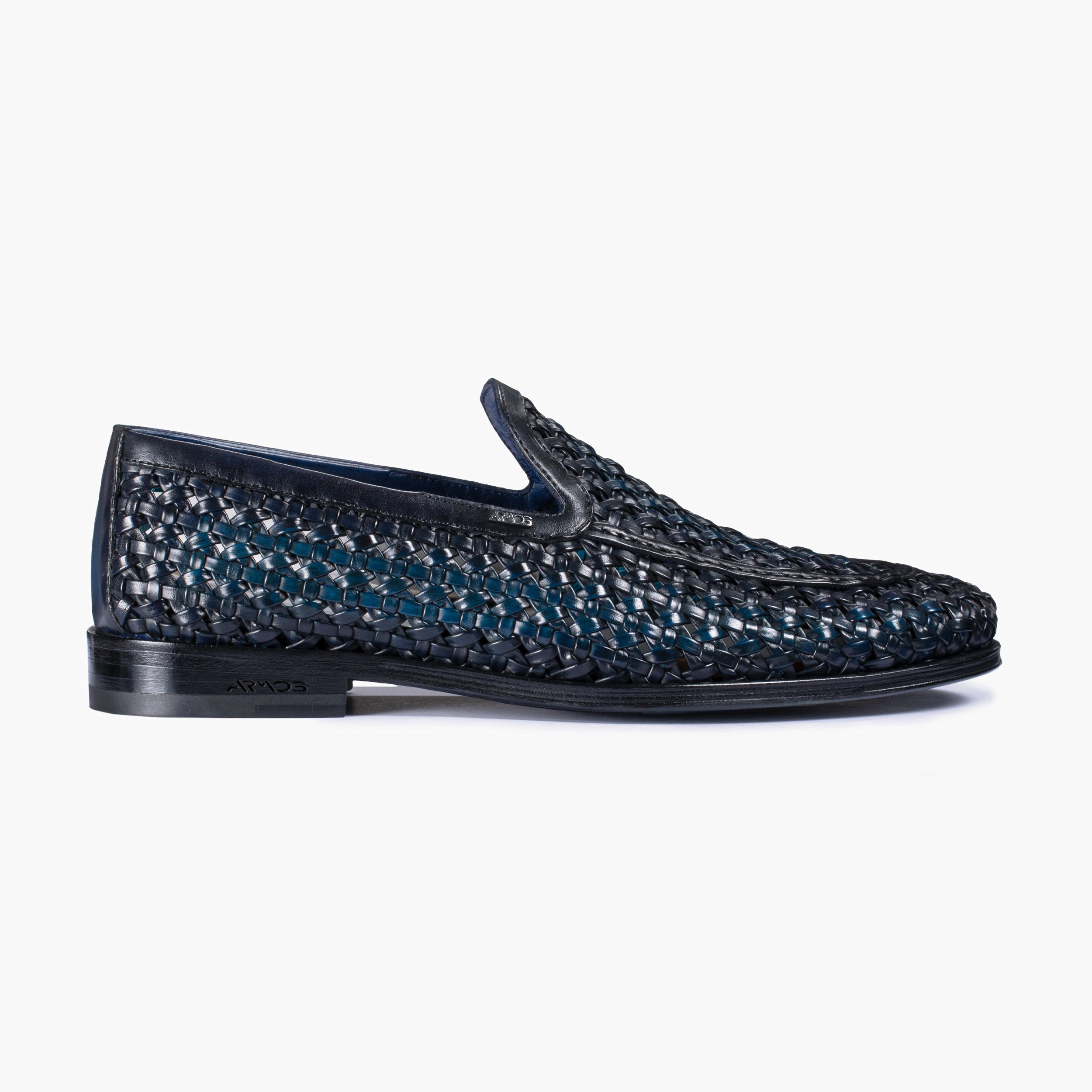 Lightweight Footwear Urban Breeze Men's Blue Woven Leather Loafer