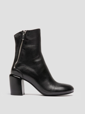 Strong Laces FELICIA 010 - Black Leather Zipped Boots