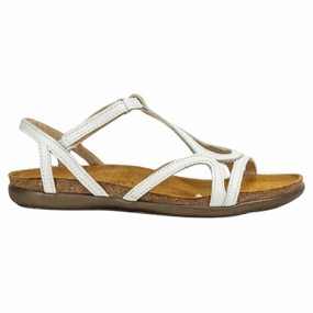 Suede Lining Blue Cool Naot Dorith White Leather Sandal (Women's)