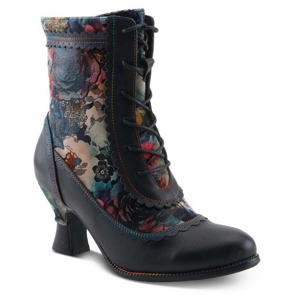 Special Event L'artiste By Spring Step Bewitch-Prit Navy Multi Leather Bootie (Women's)