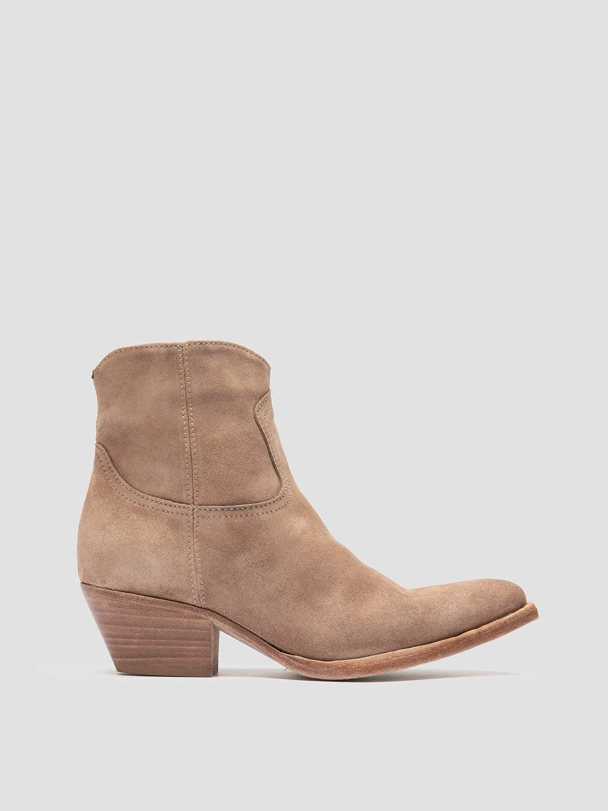 WANDA DD 103 - Beige Suede Zip Boots Anti Odor All Day Worker