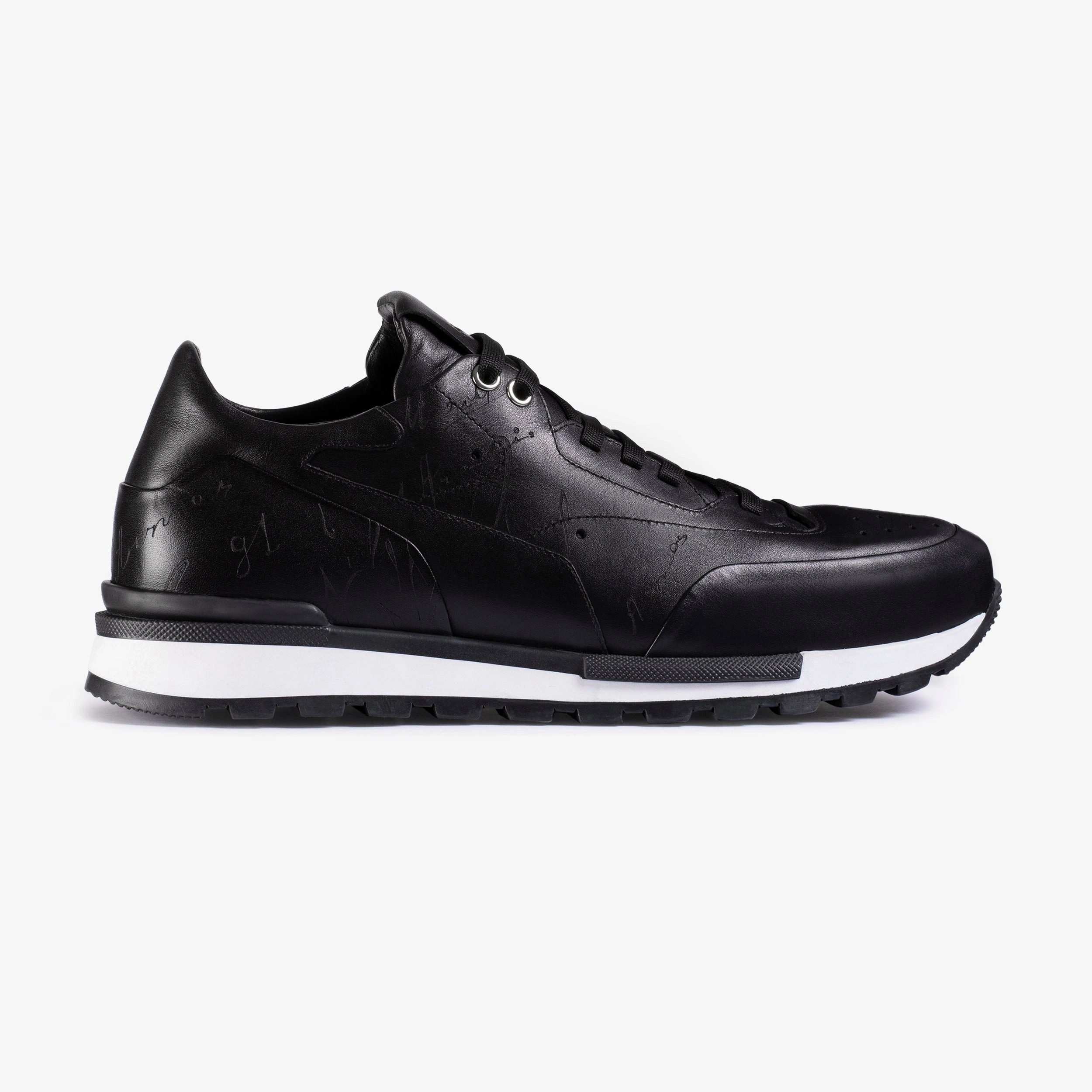 Men's Black Sneaker with White Sole Activity Wear