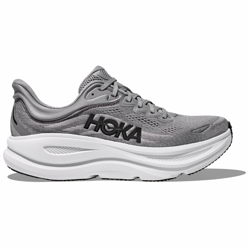 All-day Comfort Hoka Bondi 9 Galactic Grey/Stellar Grey Running Shoe (Men's)