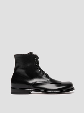 Outdoor Mission EMERALD 004 - Black Leather Lace-up Boots