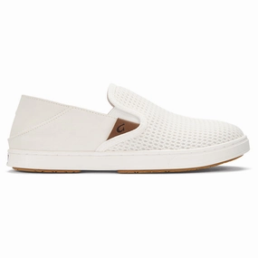 OluKai Pehuea Mesh Slip-On White (Women's) Cloud Feel Plain Jog
