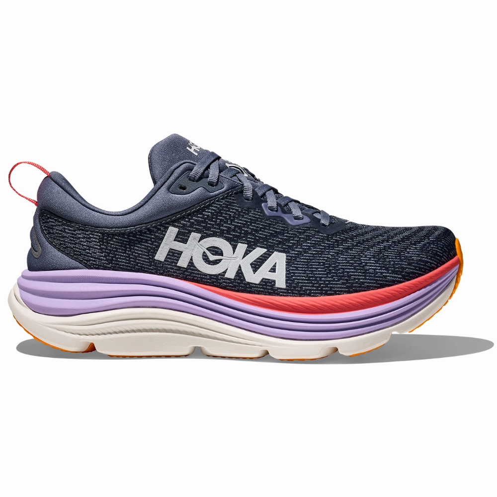 Hoka Gaviota 5 Anchor/Grapefruit Running Shoe (Women's) Tree Step Comfortable Cushions