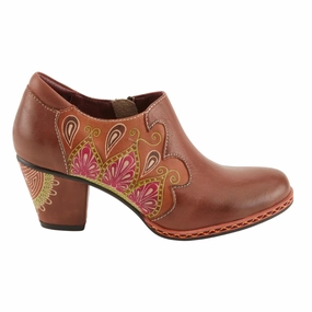 L`Artiste By Spring Step Zami Brown Leather Shoes (Women's) Run Proof