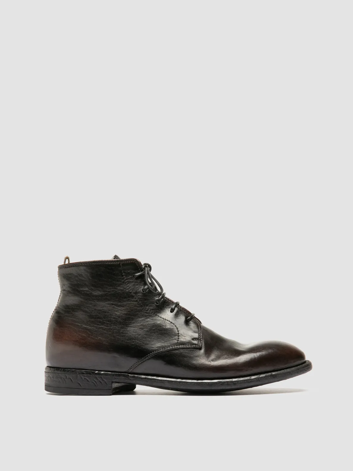 EMORY 023 - Dark Brown Leather Desert Boots Lift Up