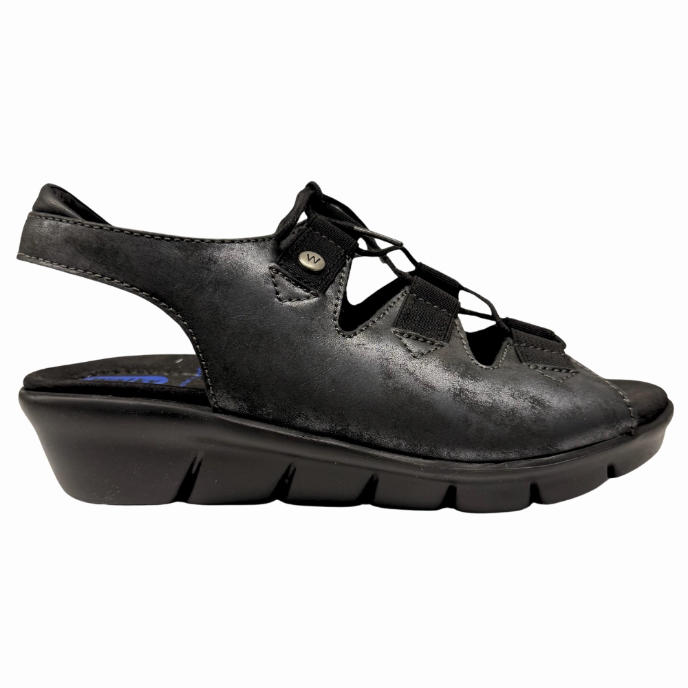Wolky Dalim Black Amalia Nubuck Sandal (Women's) Comfort Walk