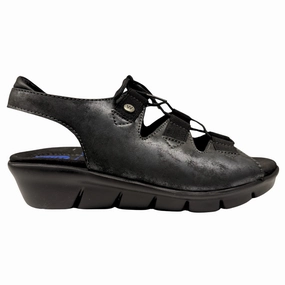 Wolky Dalim Black Amalia Nubuck Sandal (Women's) Comfort Walk