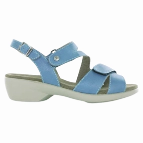 Shore Style Quick Drying Wolky Fria Sky Blue Leather Sandal (Women's)