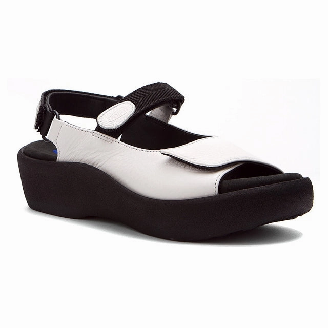 Cozy Vibe Platform Sole Wolky Jewel Sandal in White Leather (Women's)