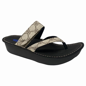 Wolky Tahiti Trebol Biocare Print Beige Sandal (Women's) Carry Light