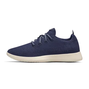Wide Toe Box Option Fiber Mix Women's Wool Runner - Tuke Midnight (Cream Sole)