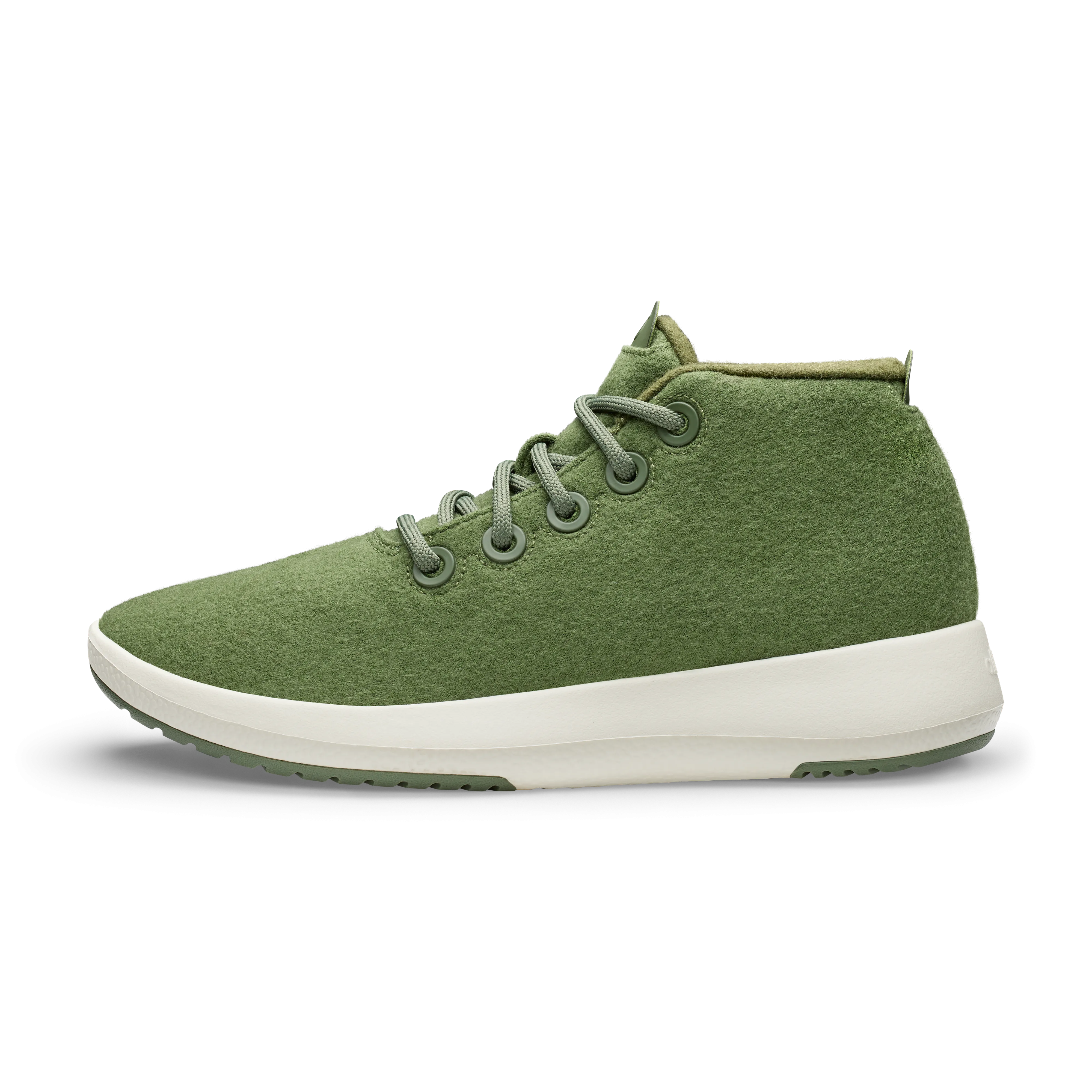 material Mid Top Women's Wool Runner-up Mizzle - Thunder Green (Natural White Sole)