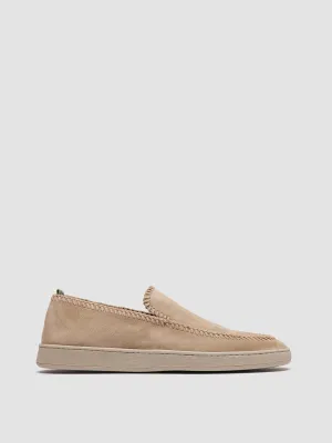 HERBIE 011 - Beige Suede Penny Loafers Extended Wear